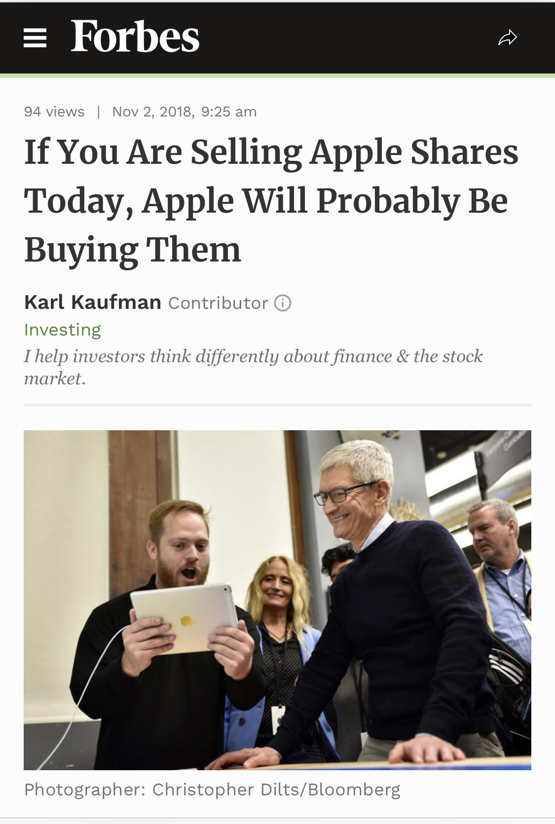 New Forbes Article On Apple - American Dream Investing